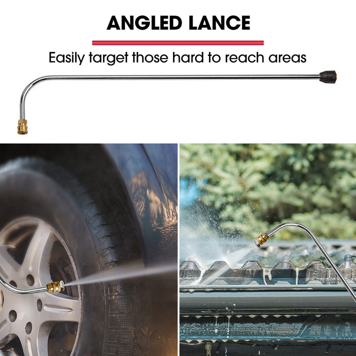 Rx550 Electric High Pressure Washer 3500Psi Ultimate Pack 5 Nozzles Spin & Wheel Brush Deck Cleaner Turbo Head Angled Lance 30M Hose Reach