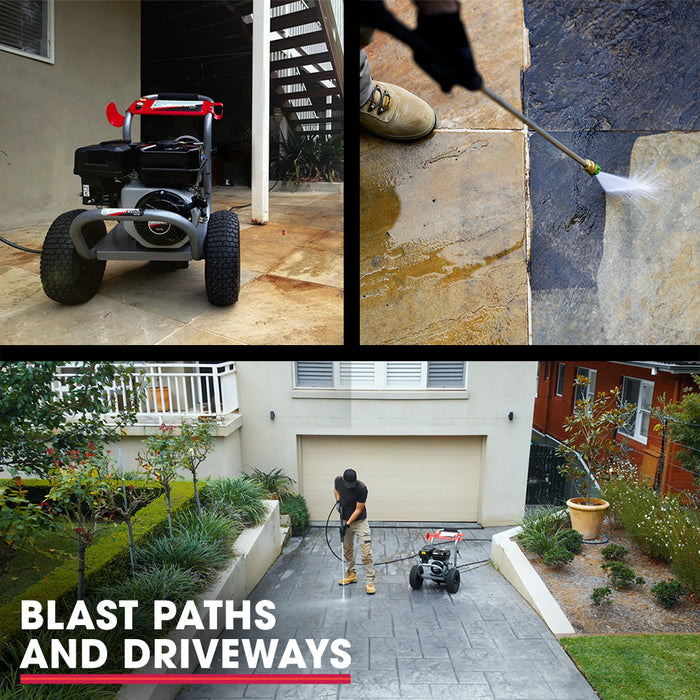 7Hp 4800Psi Petrol High Pressure Washer Gun Water Cleaner Gurney 4-Stroke Engine 30M Hose