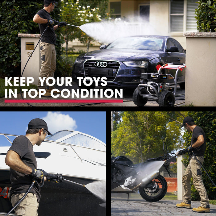 7Hp 4800Psi Petrol High Pressure Washer Gun Water Cleaner Gurney 4-Stroke Engine 30M Hose