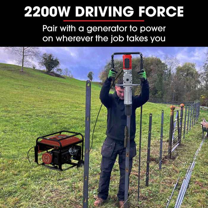 Hp360E 2200W Electric Post Driver With 2 Piling Socket Sleeves