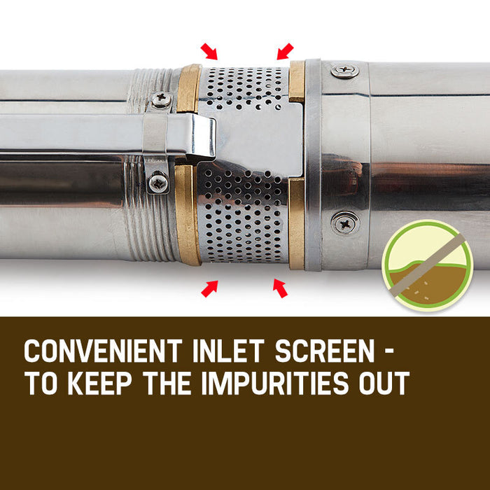 1.5Hp Submersible Bore Water Pump Deep Well Irrigation Stainless Steel