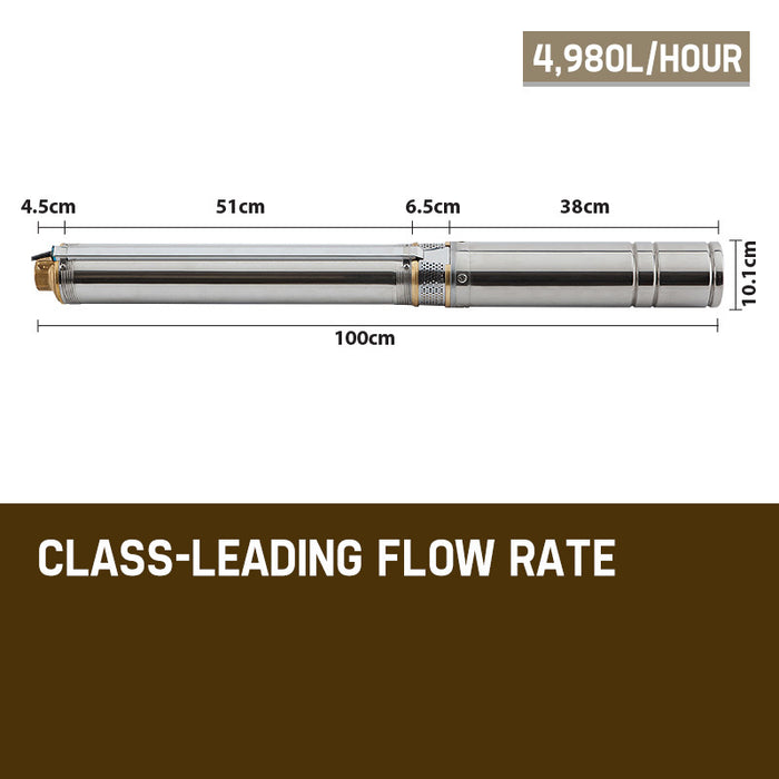 1.5Hp Submersible Bore Water Pump Deep Well Irrigation Stainless Steel