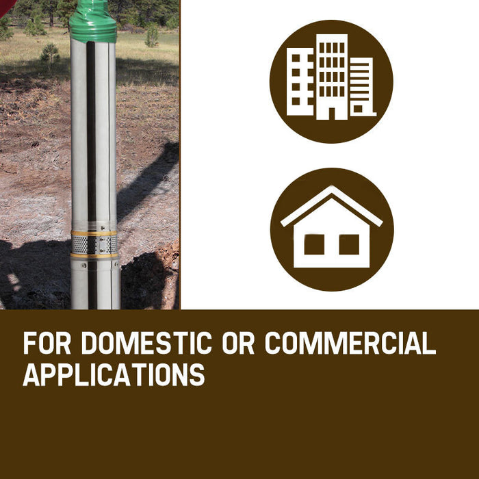 1.5Hp Submersible Bore Water Pump Deep Well Irrigation Stainless Steel