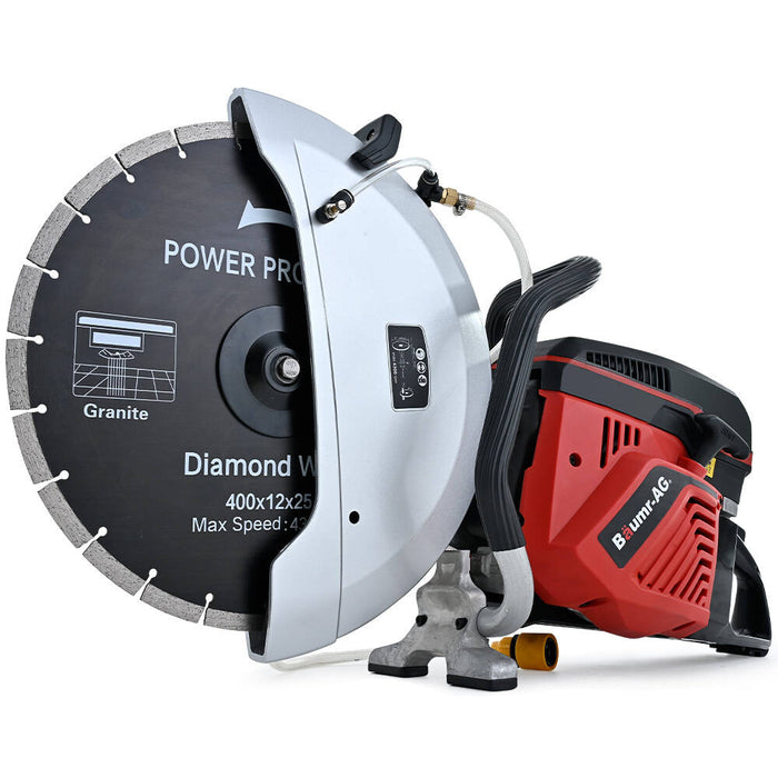 400Mm Professional Concrete Demolition Saw 94Cc 2-Stroke Wet And Dry Demo Cutting 16 Inch Diamond Blade Anti-Vibration System