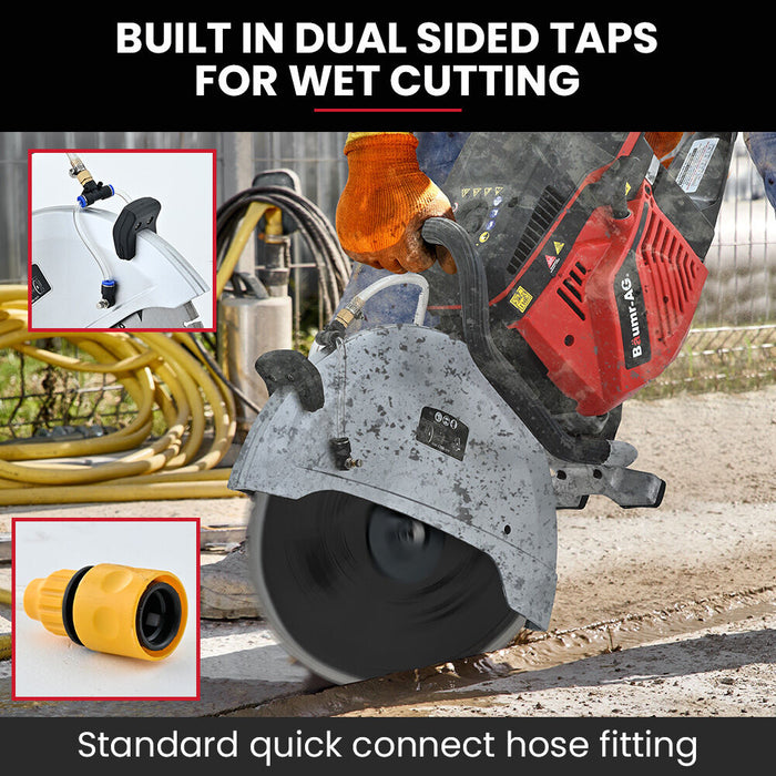 400Mm Professional Concrete Demolition Saw 94Cc 2-Stroke Wet And Dry Demo Cutting 16 Inch Diamond Blade Anti-Vibration System