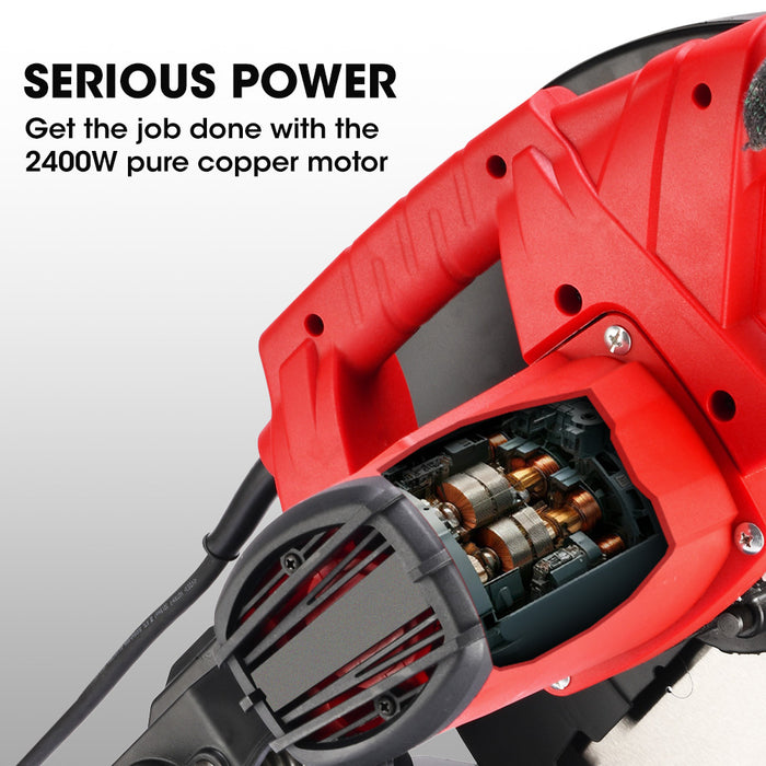 2400W 355Mm 14" Metal Cut Off Cold Saw Premium Low Spark Ceramic Alloy Tooth Blade Measurement Scale Soft Start 45 Degree Mitre Chop Cutting