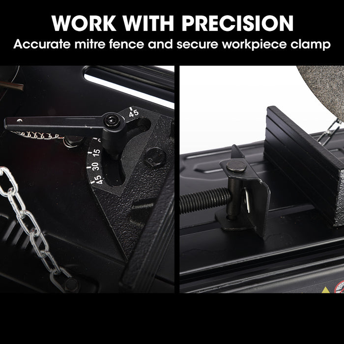 2400W 355Mm 14" Metal Cut Off Cold Saw Soft Start 45 Degree Mitre Chop