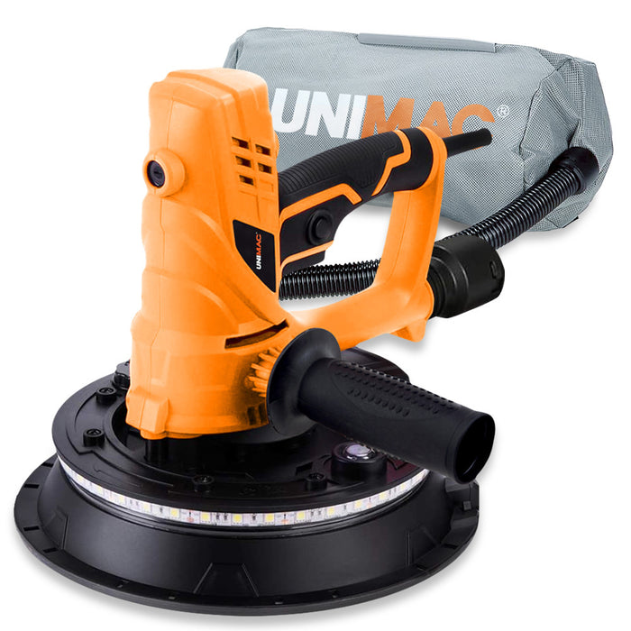 180Mm 850W Handheld Drywall Sander Electric Dry Wall Sanding Machine With Automatic Vacuum System Led Worklight 6X Sanding Discs