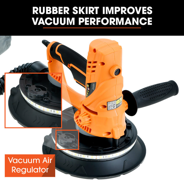 180Mm 850W Handheld Drywall Sander Electric Dry Wall Sanding Machine With Automatic Vacuum System Led Worklight 6X Sanding Discs