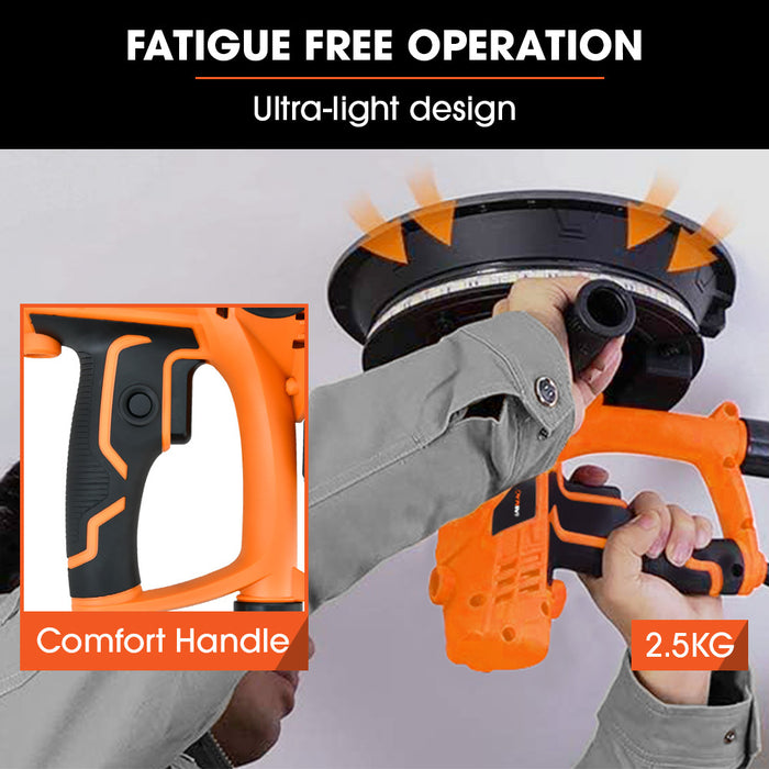 180Mm 850W Handheld Drywall Sander Electric Dry Wall Sanding Machine With Automatic Vacuum System Led Worklight 6X Sanding Discs