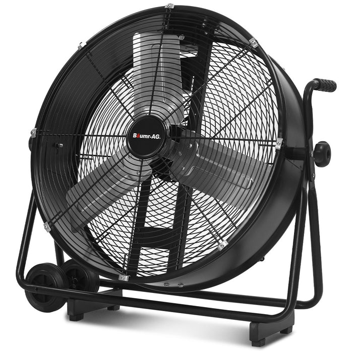 24 Inch 610Mm 260W Industrial Mobile Floor Drum Fan Tilting Large Commercial Heavy-Duty Frame Eess Certified