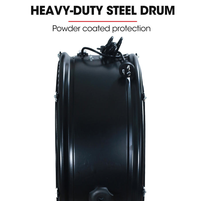 24 Inch 610Mm 260W Industrial Mobile Floor Drum Fan Tilting Large Commercial Heavy-Duty Frame Eess Certified