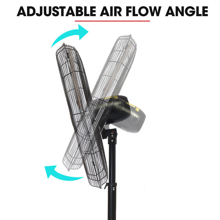 30 Inch 762Mm 300W Industrial Pedestal Fan Large Commercial Heavy-Duty 3 Speed Eess Certified