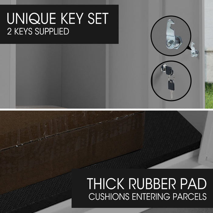 Freestanding Parcel Post Box Letterbox Letter Slot Woodland Grey