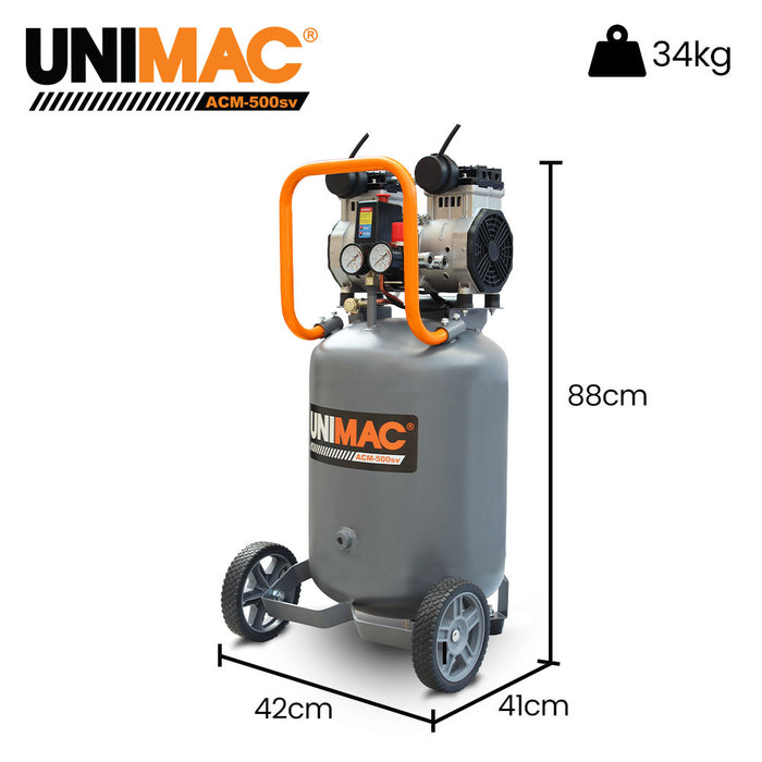 2Hp 50L Silent Oil-Free Portable Electric Air Compressor Vertical For Airtools Tyre Inflation