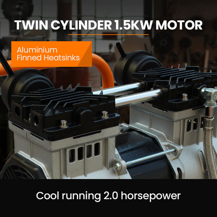 2Hp 50L Silent Oil-Free Portable Electric Air Compressor Vertical For Airtools Tyre Inflation