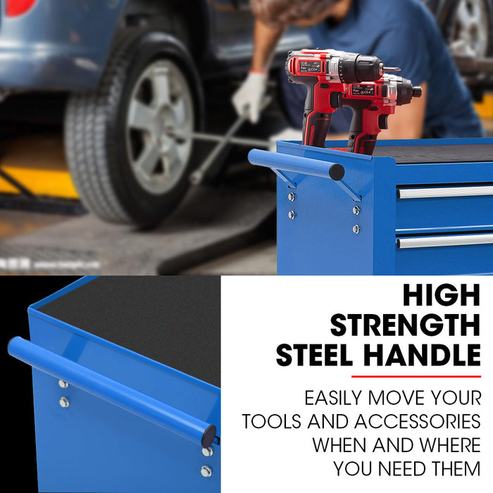 Pro 7 Drawer Tool Box Cabinet Trolley Storage Toolbox Garage Organiser Set Blue