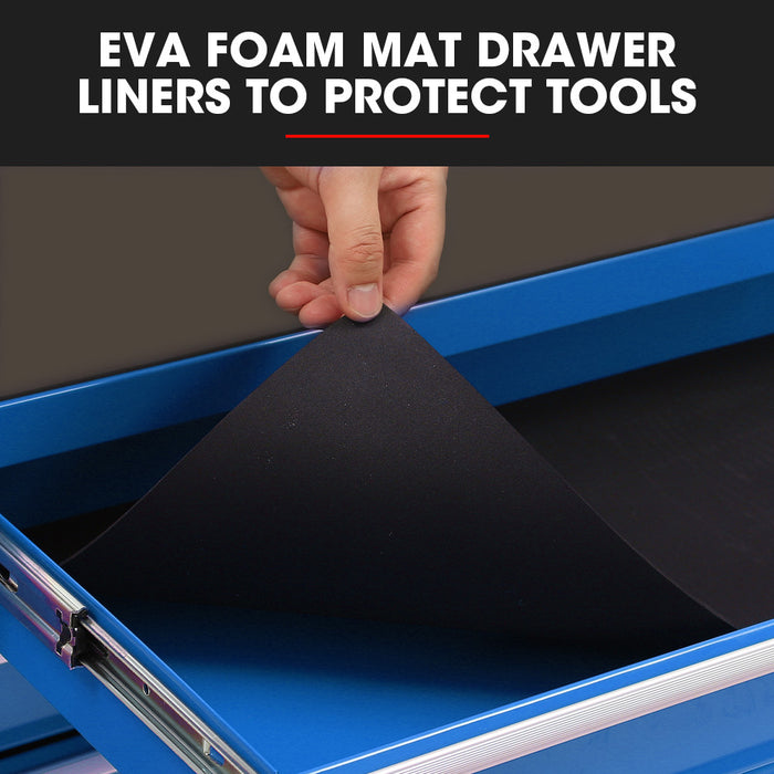 Pro 7 Drawer Tool Box Cabinet Trolley Storage Toolbox Garage Organiser Set Blue