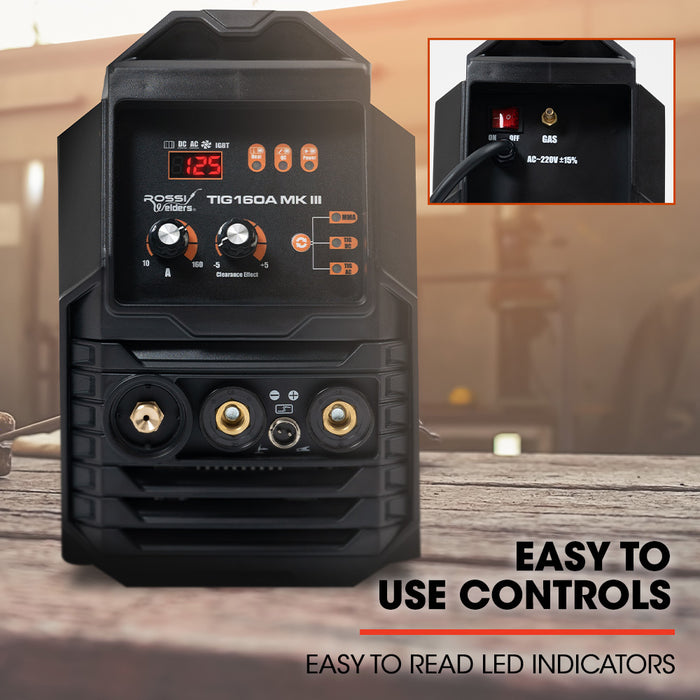 160 Amp Ac Dc Tig Mma Arc Stick Inverter Welder Ideal For Aluminium And Copper Welding 15A Plug