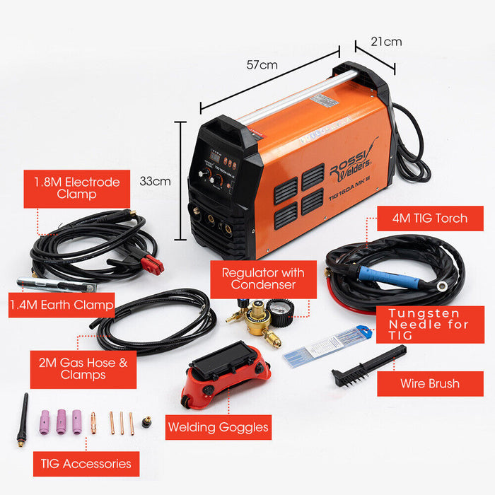 160 Amp Ac Dc Tig Mma Arc Stick Inverter Welder Ideal For Aluminium And Copper Welding 15A Plug