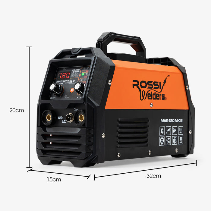 120 Amp Inverter Welder 3In1 Portable Mma Arc / Mig Gasless / Lift-Tig Welding Machine 15A Plug