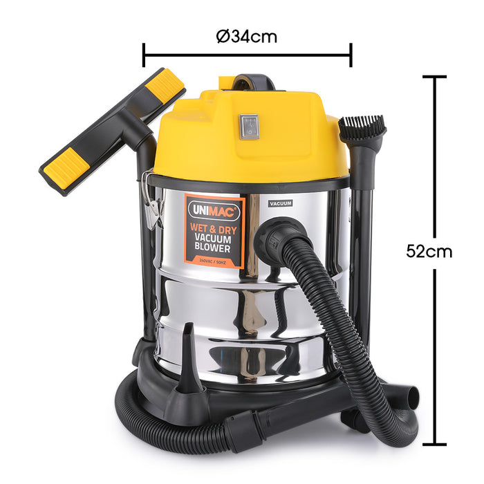 20L 1400W Wet And Dry Vacuum Cleaner With Blower For Car Workshop Carpet