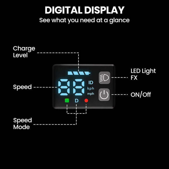 Edge Electric Scooter Kids & Teens Adjustable Handlebars 3 Speed Modes Dual Foot E-Brake Bluetooth Music Led Black