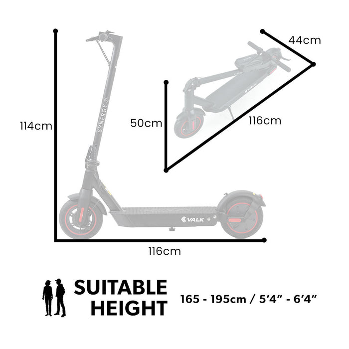 Synergy 7 Mkii 500W Electric Scooter 37V 15Ah Battery Foldable E-Scooter Adult Ride On