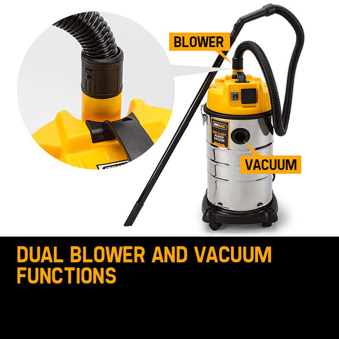 30L Wet And Dry Vacuum Cleaner Blower Bagless 2000W Drywall Vac