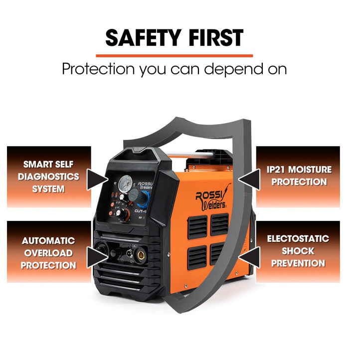 45A Plasma Cutter Non-Touch Pilot Arc For Easy Cuts Of Painted Or Rusty Metals Dc Inverter Cutting Machine