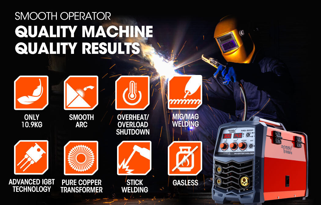 300 Amp Mig Stick Welder Portable Dc Gas Gasless Inverter Welding Machine 15A Plug