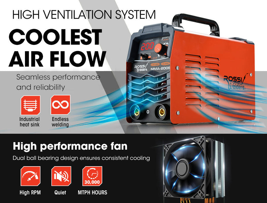 200 Amp Portable Inverter Arc Stick Welder Mma Dc Gas Inverter Welding Machine 15A Plug