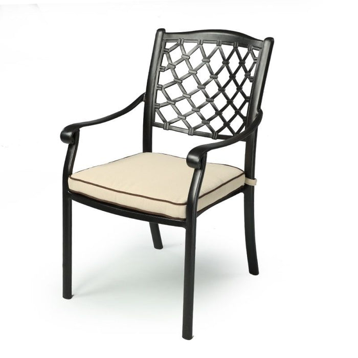 Fiji Metal Outdoor Dining Chair With Cushions 1 Pair