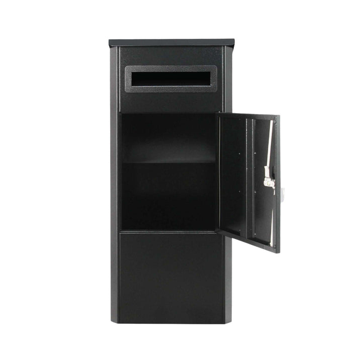 Parcel Delivery Drop Box Mailbox - Secure Home Package Locker 38X38X90Cm Black