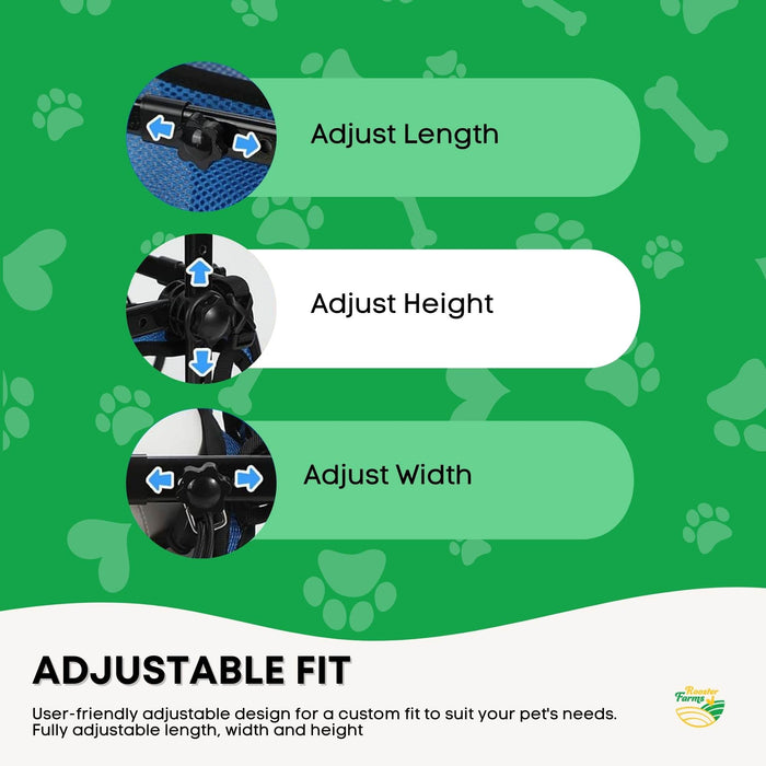 Rooster Farms Little Dog Wheelchair Xs Harness - Adjustable Back Leg Aid