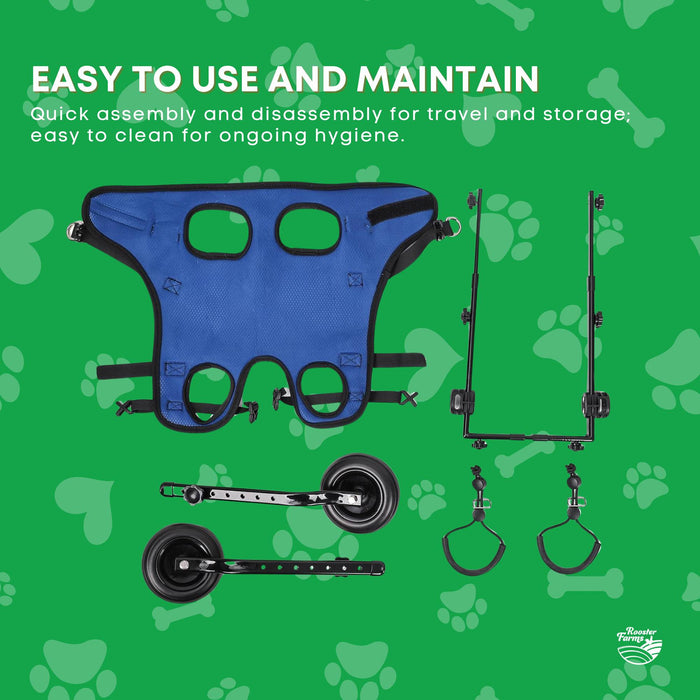 Rooster Farms Little Dog Wheelchair Xs Harness - Adjustable Back Leg Aid