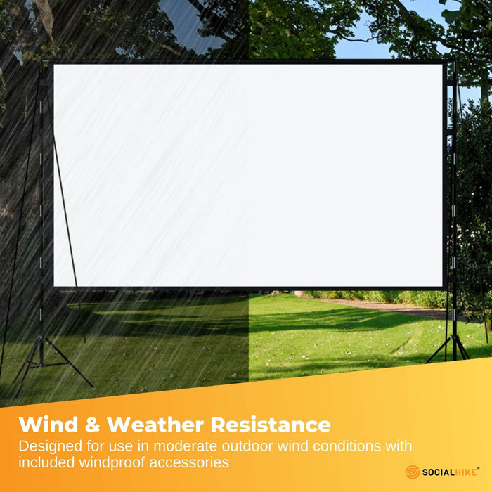 120 Inch Portable Movie Projector Screen - Outdoor Indoor 16 9 4K Tripod Stand Case