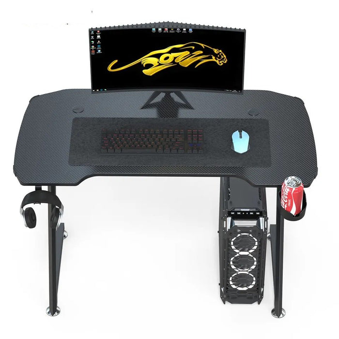 140Cm New Arrive Computer Table Z Shaped Gaming Desk With Rgb Led Lights Gaming Tables