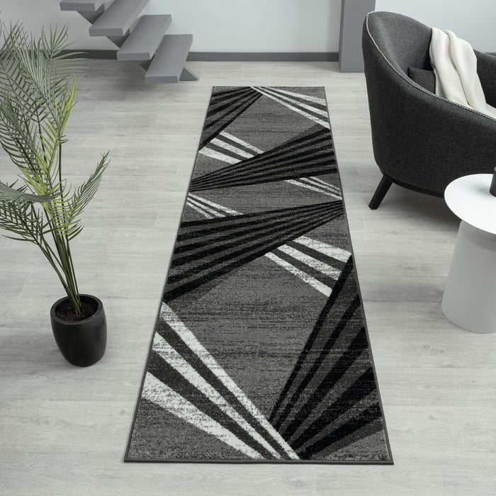 Adore Geometric Textural Rug - Grey - 160X230