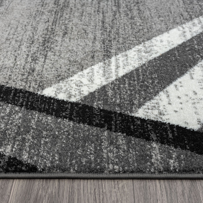 Adore Geometric Textural Rug - Grey - 160X230