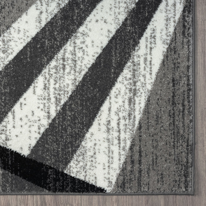Adore Geometric Textural Rug Grey 80x150