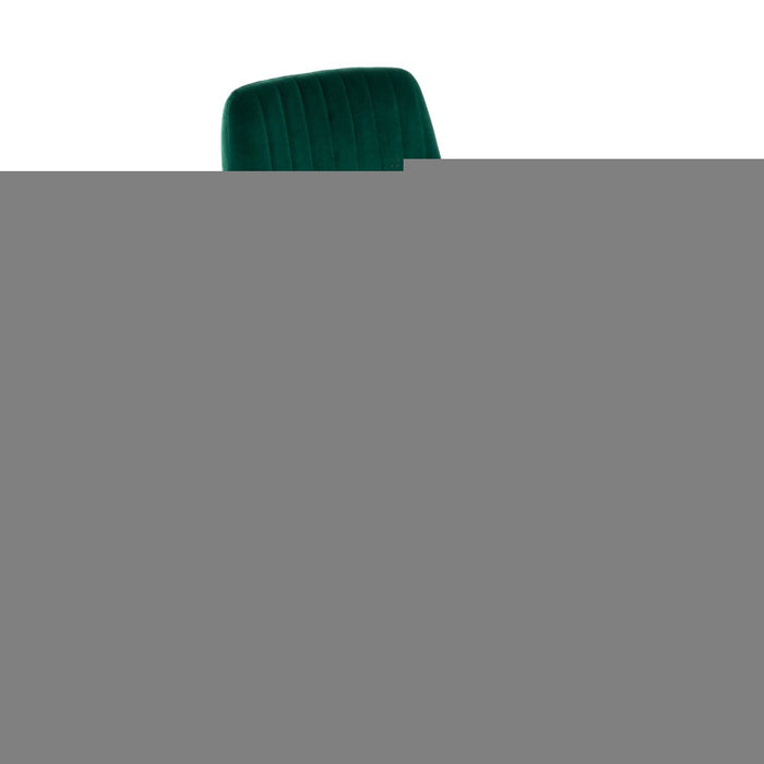 Viva Forever Set Of 2 Green Velvet Dining Chairs-Art Deco Design With Gold Metal Legs