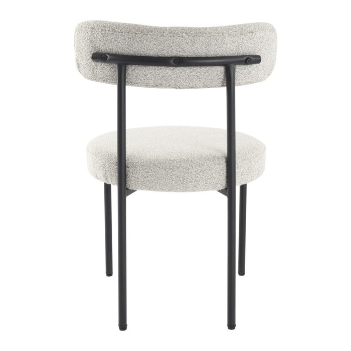 Luxe Boucle Cushioned Elsa Dining Chairs In White Quartz