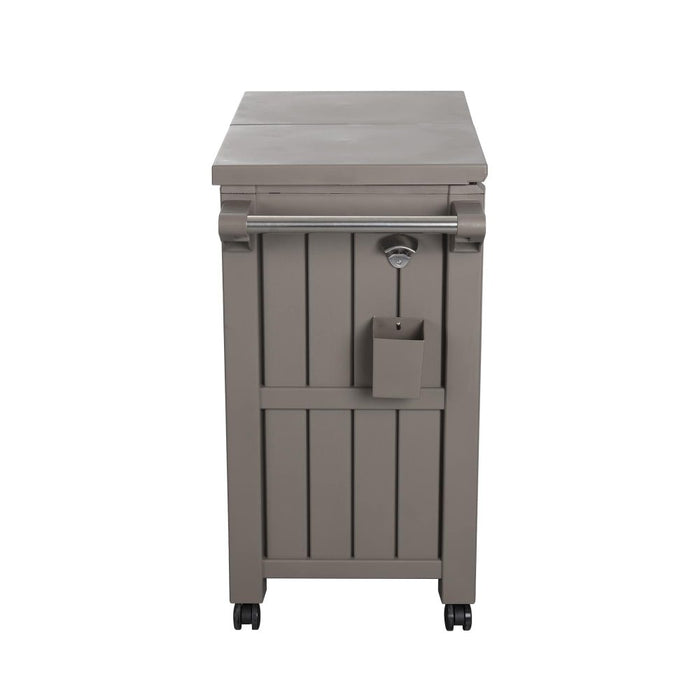 Garden Bar Serving Cart With Cooler Taupe