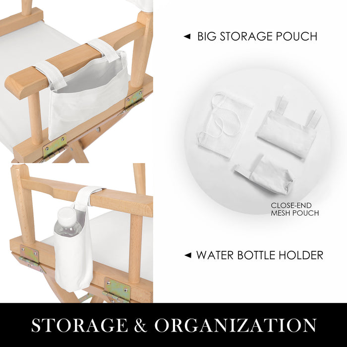 2X Director Movie Folding Tall Chair 76Cm Beech Wood Humor