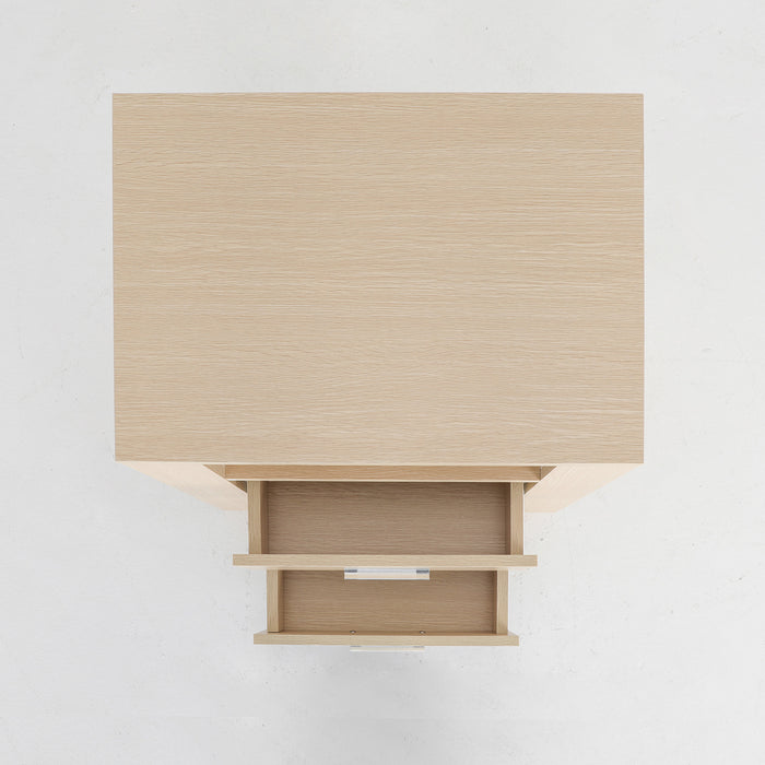 2X Bedside Table Side Storage Cabinet Nightstand Bedroom 2 Drawer 1 Shelf Zuri Oak