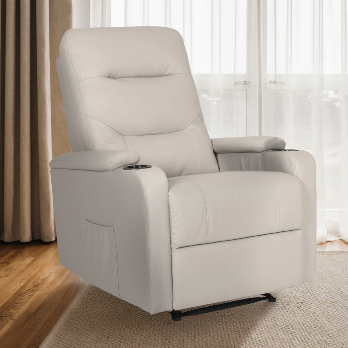 Home Recliner Chair - Pu Leather Sofa Lounge Armchair Dakota Grey