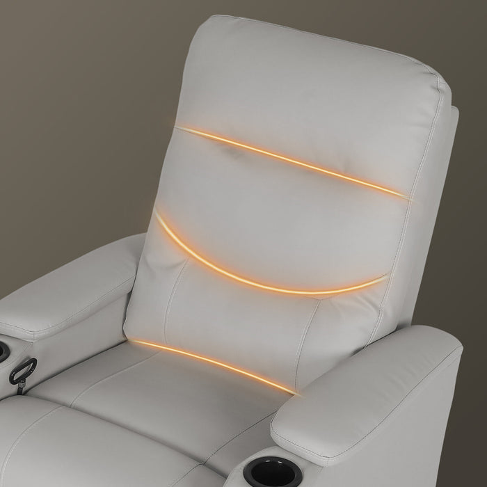 Home Recliner Chair - Pu Leather Sofa Lounge Armchair Dakota Grey