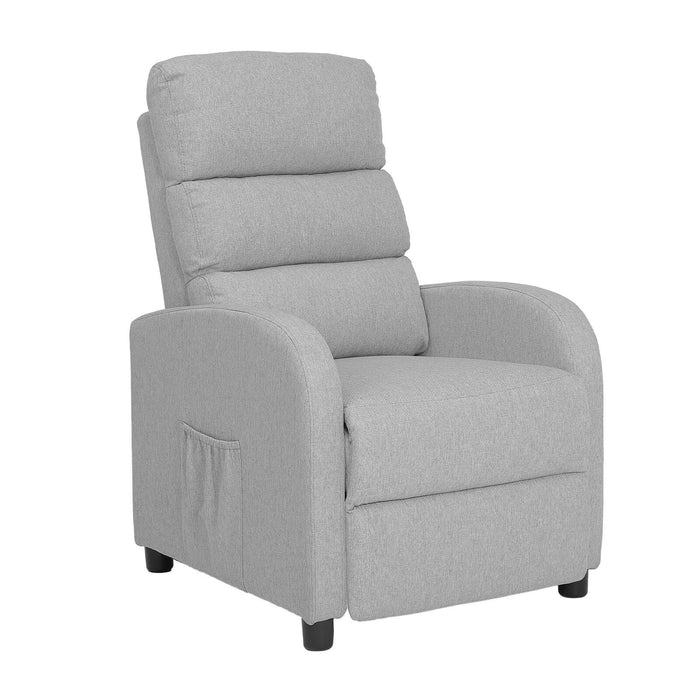 Home Recliner Chair - Linen Fabric Sofa Lounge Armchair Shiloh Grey