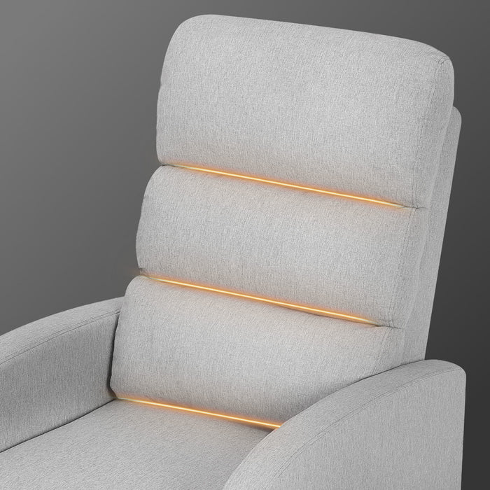 Home Recliner Chair - Linen Fabric Sofa Lounge Armchair Shiloh Grey